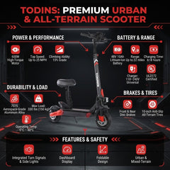 TOOINS X1 600W Electric Scooter with Seat