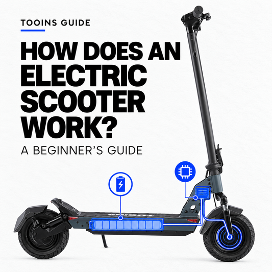 How Does an Electric Scooter Work? A Beginner’s Guide — TOOINS illustrated guide cover